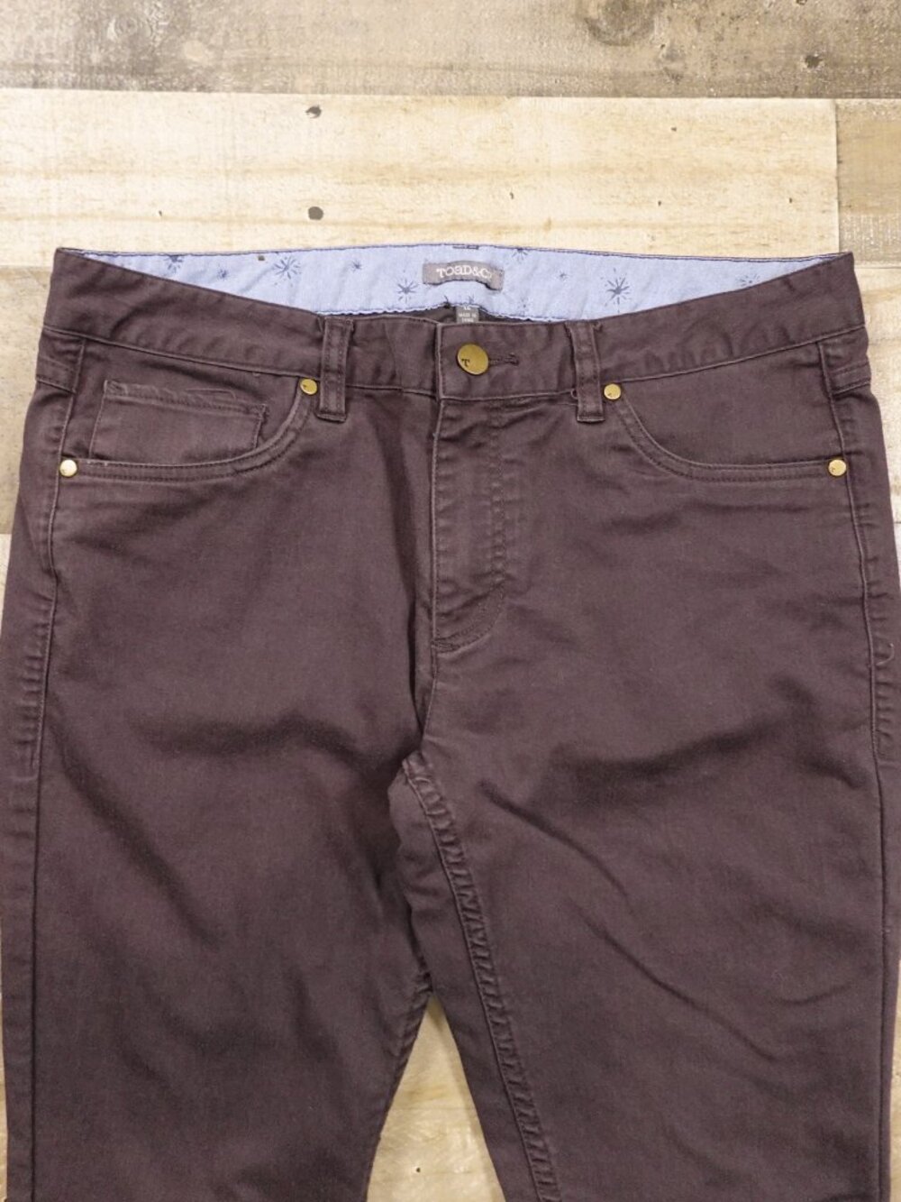 Toad&Co Silvie Skinny Jeans Women’s 12 Eggplant Purple Stretch Denim Mid Rise - Picture 2 of 13